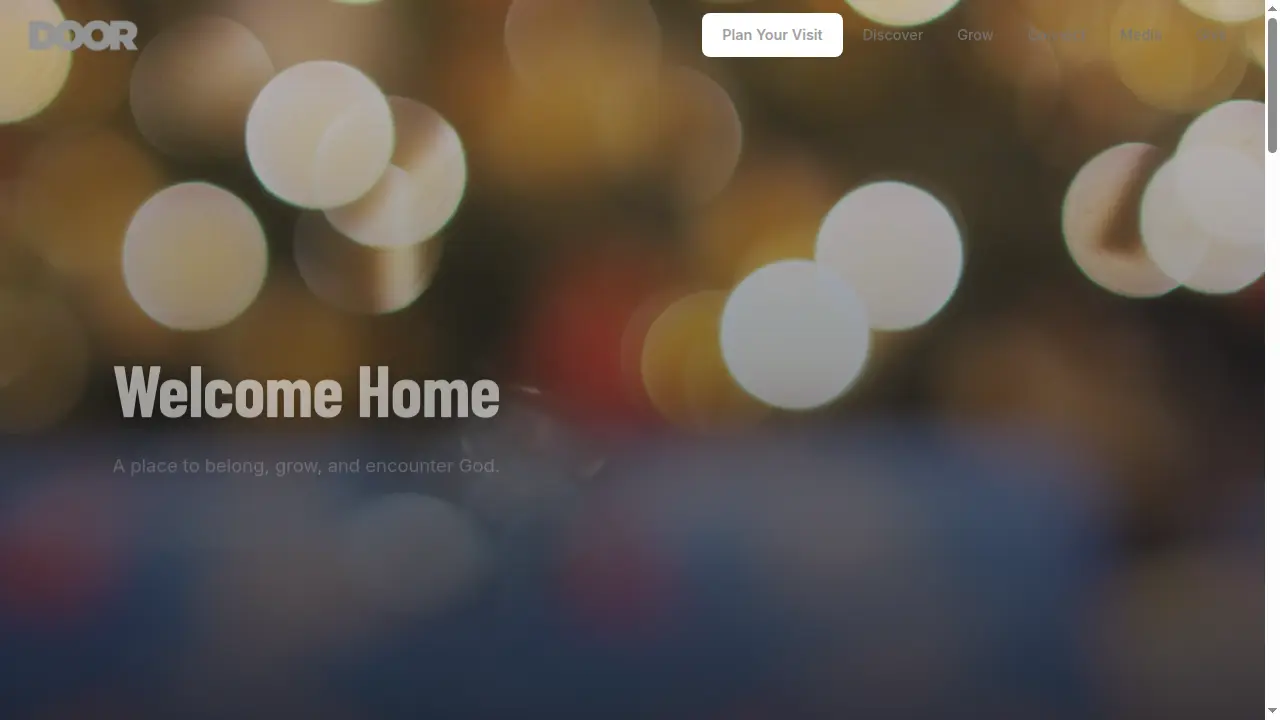 Door Church website homepage